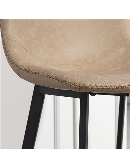 HOMCOM Bar Stools Set of 2, PU Leather Dining Stools with Backrest, Footrest, for Kitchen, Counter, Breakfast Bar, Light Brown - pic 172328 | FastDaddyshop