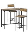 HOMCOM 3-Piece Bar Table Set with 2 Stools, Industrial Breakfast Bar Set with Footrest, Backrest for Dining Room, Small Space