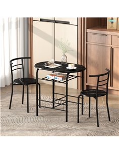 HOMCOM Three-Piece Compact Dining Set - Black 2