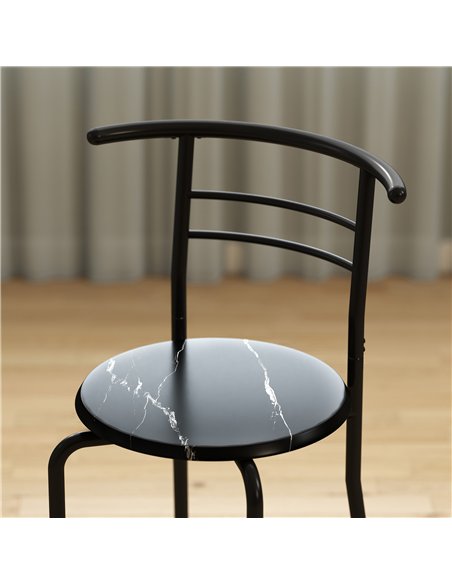 HOMCOM Three-Piece Compact Dining Set - Black - pic 172364 | FastDaddyshop