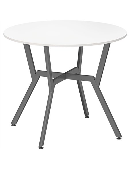 HOMCOM Dining Table, Round Kitchen Table with Black Legs for Living Room, Dining Room 90 x 76 cm, High Gloss White - pic 172374 | FastDaddyshop