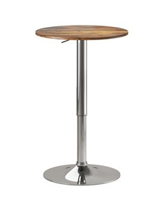 HOMCOM Round Bar Table, 360 Degree Swivel Counter Pub Table with Adjustable Height, for Kitchen, Cafe, Rustic Brown