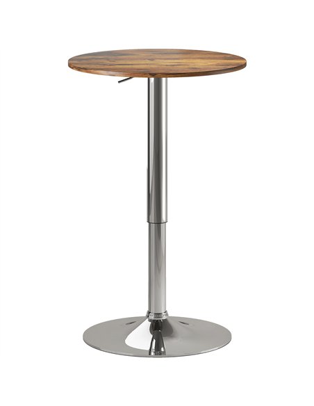HOMCOM Round Bar Table, 360 Degree Swivel Counter Pub Table with Adjustable Height, for Kitchen, Cafe, Rustic Brown - pic 172383 | FastDaddyshop
