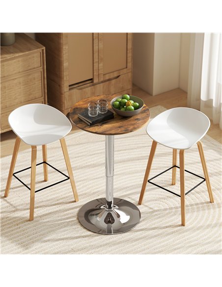 HOMCOM Round Bar Table, 360 Degree Swivel Counter Pub Table with Adjustable Height, for Kitchen, Cafe, Rustic Brown - pic 172389 | FastDaddyshop