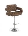 HOMCOM PU Leather Upholstered Swivel Bar Stool, Height Adjustable with Back, Armrest, Footrest, Coffee
