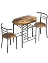 HOMCOM Three-Piece Compact Dining Set - Rustic Brown
