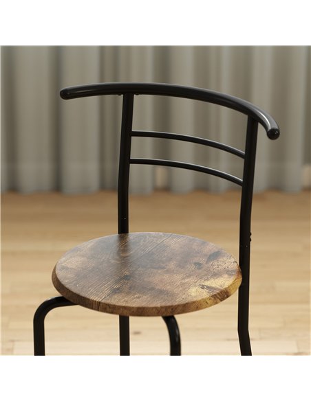 HOMCOM Three-Piece Compact Dining Set - Rustic Brown - pic 172427 | FastDaddyshop