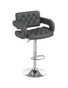 HOMCOM PU Leather Upholstered Swivel Bar Stool, Height Adjustable with Back, Armrest, Footrest, Grey