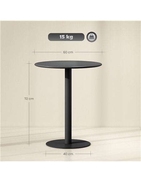 HOMCOM Dining Table, Round Kitchen Table with Steel Base for Living Room, Dining Room, 60 x 60 x 72cm, Black - pic 172466 | FastDaddyshop