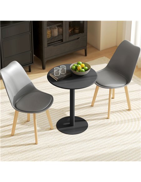 HOMCOM Dining Table, Round Kitchen Table with Steel Base for Living Room, Dining Room, 60 x 60 x 72cm, Black - pic 172469 | FastDaddyshop
