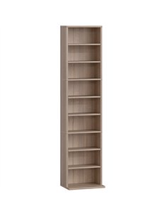HOMCOM 260 Narrow CD Storage Unit - Natural Wood Finish
