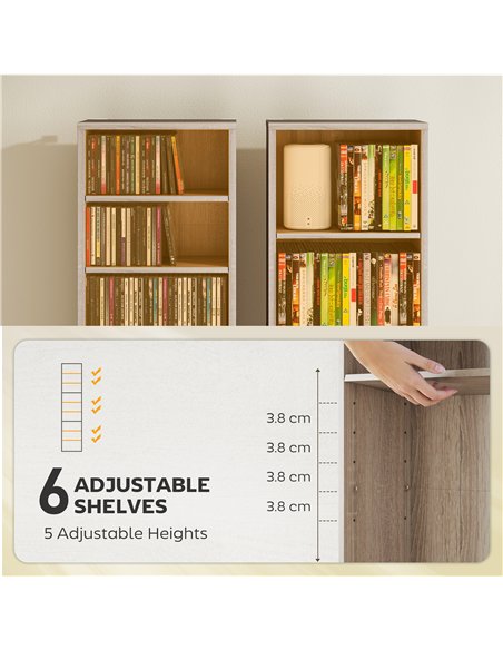 HOMCOM 260 Narrow CD Storage Unit - Natural Wood Finish - pic 172486 | FastDaddyshop