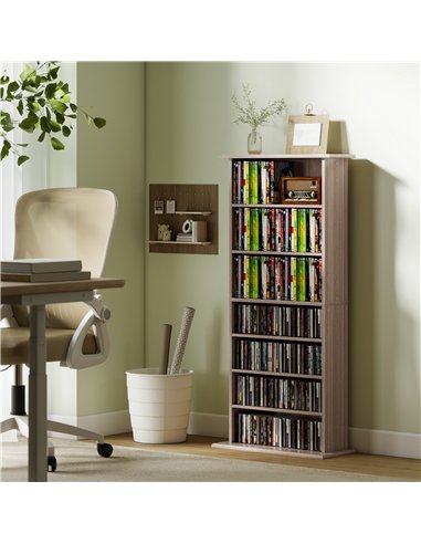 HOMCOM 360 CD Storage Unit - Natural Wood Finish
