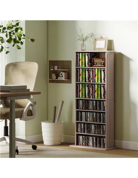 HOMCOM 360 CD Storage Unit - Natural Wood Finish - pic 172492 | FastDaddyshop