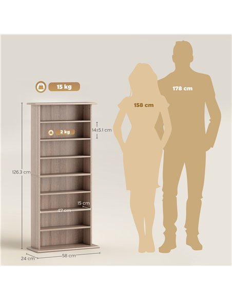 HOMCOM 360 CD Storage Unit - Natural Wood Finish - pic 172493 | FastDaddyshop