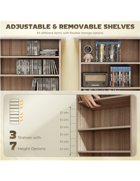 HOMCOM 360 CD Storage Unit - Natural Wood Finish - pic 172495 | FastDaddyshop