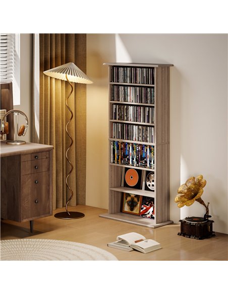 HOMCOM 360 CD Storage Unit - Natural Wood Finish - pic 172498 | FastDaddyshop