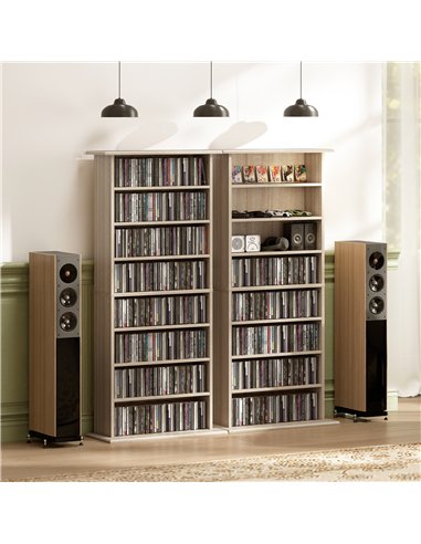 HOMCOM 360 CD Storage Unit - Natural Wood Finish