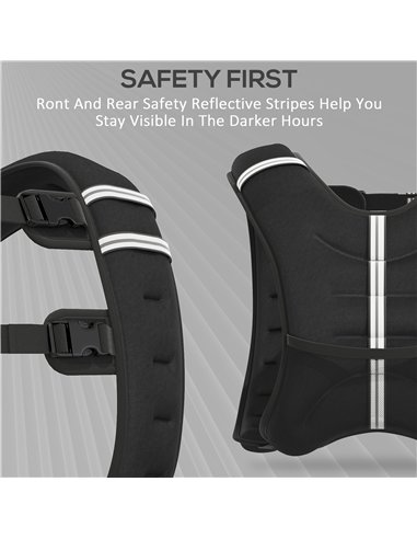 HOMCOM 8KG Weighted Vest, Running Weight Vest with Adjustable Strap, Convenient Pocket and Reflective Strips for Men and Women