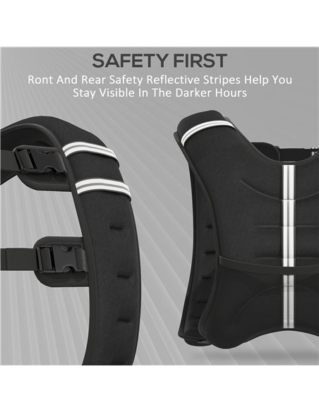 HOMCOM 8KG Weighted Vest, Running Weight Vest with Adjustable Strap, Convenient Pocket and Reflective Strips for Men and Women - pic 172515 | FastDaddyshop