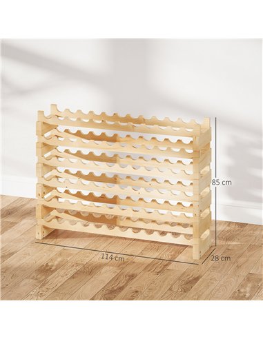 HOMCOM Six-Tier, 72 Bottle Wooden Wine Rack Set of 2 - Natural