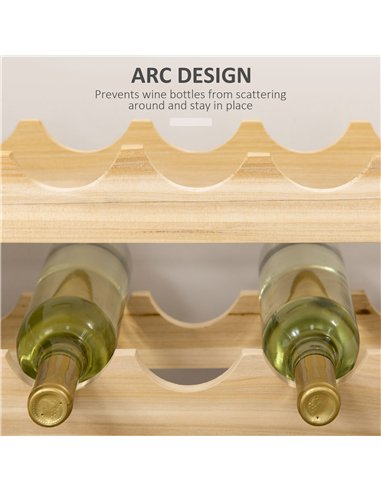 HOMCOM Six-Tier, 72 Bottle Wooden Wine Rack Set of 2 - Natural
