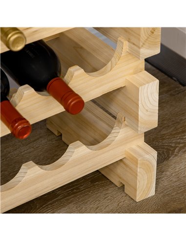 HOMCOM Six-Tier, 72 Bottle Wooden Wine Rack Set of 2 - Natural