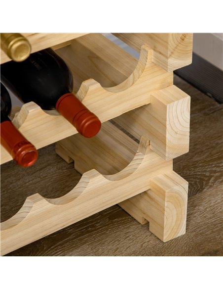 HOMCOM Six-Tier, 72 Bottle Wooden Wine Rack Set of 2 - Natural - pic 172534 | FastDaddyshop
