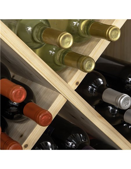 HOMCOM Set of 2 Wooden Wine Rack, X-Shaped Square Tabletop Storage Holder for 24 Bottle, Natural Wood - pic 172543 | FastDaddyshop