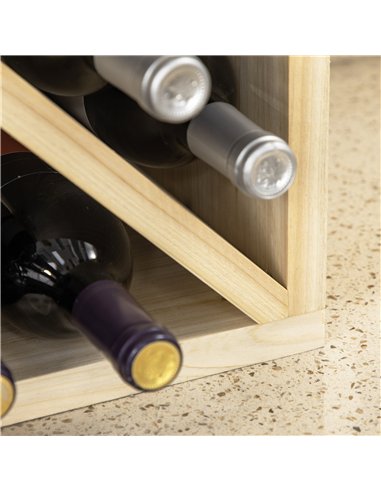 HOMCOM Set of 2 Wooden Wine Rack, X-Shaped Square Tabletop Storage Holder for 24 Bottle, Natural Wood