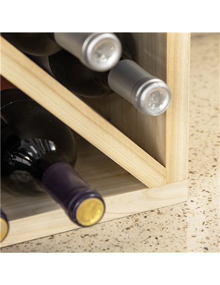 HOMCOM Set of 2 Wooden Wine Rack, X-Shaped Square Tabletop Storage Holder for 24 Bottle, Natural Wood - pic 172544 | FastDaddyshop