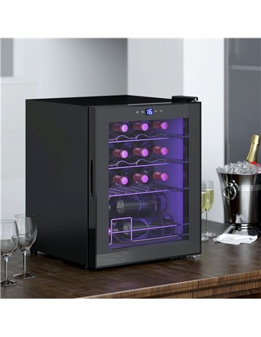 HOMCOM 42L 16-Bottle Wine Cooler Fridge - Black