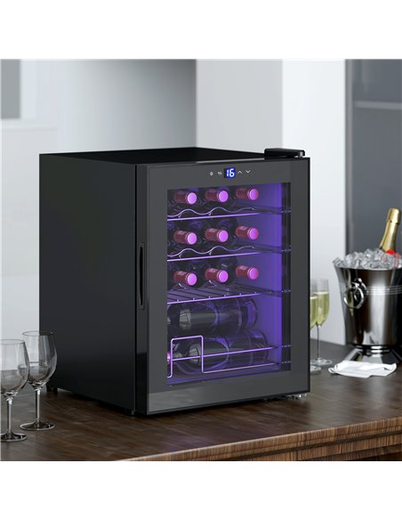 HOMCOM 42L 16-Bottle Wine Cooler Fridge - Black - pic 172546 | FastDaddyshop