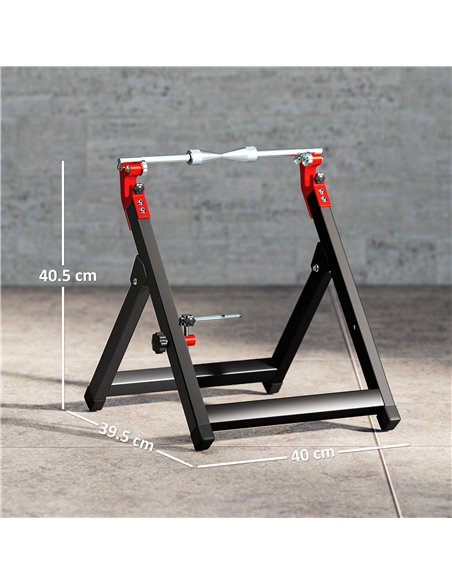 HOMCOM Foldable Motorcycle Wheel Balancer Truing Stand with Spoke Wrench, Steel Bike Tyre Rim Balancing Stand with Aluminium Sha - pic 172556 | FastDaddyshop