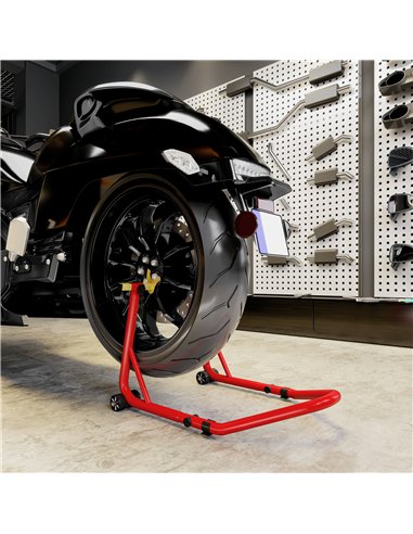 HOMCOM Motorcycle Rear Wheel Stand, 544 kg Capacity Heavy Duty Steel Motorbike Motorcycle Paddock Stand Lift with Adjustable U +