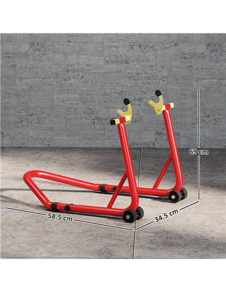 HOMCOM Motorcycle Rear Wheel Stand, 544 kg Capacity Heavy Duty Steel Motorbike Motorcycle Paddock Stand Lift with Adjustable U + - pic 172565 | FastDaddyshop