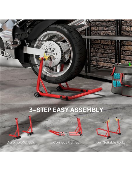 HOMCOM Motorcycle Rear Wheel Stand, 544 kg Capacity Heavy Duty Steel Motorbike Motorcycle Paddock Stand Lift with Adjustable U + - pic 172568 | FastDaddyshop