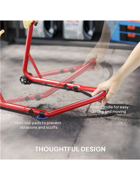 HOMCOM Motorcycle Rear Wheel Stand, 544 kg Capacity Heavy Duty Steel Motorbike Motorcycle Paddock Stand Lift with Adjustable U + - pic 172569 | FastDaddyshop