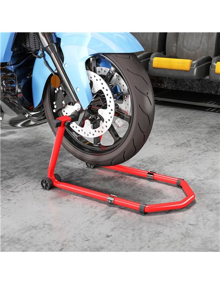HOMCOM Motorcycle Stand, Front/Rear Paddock Stand, with 390 kg Weight Capacity, Red - pic 172573 | FastDaddyshop