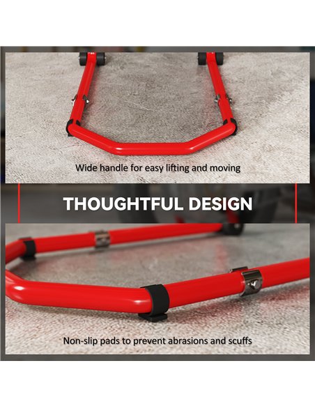 HOMCOM Motorcycle Stand, Front/Rear Paddock Stand, with 390 kg Weight Capacity, Red - pic 172578 | FastDaddyshop