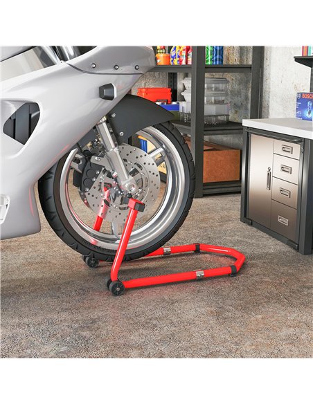 HOMCOM Motorcycle Stand, Front/Rear Paddock Stand, with 390 kg Weight Capacity, Red - pic 172580 | FastDaddyshop