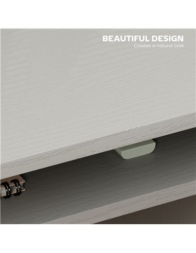 HOMCOM Modern Computer Desk, Home Office Table, Small Writing Desk with Storage Shelf, 90 x 50cm, Grey