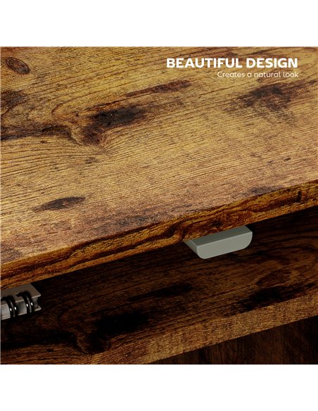HOMCOM Boxy Work Desk, with Shelf - Wood-Effect - pic 172639 | FastDaddyshop