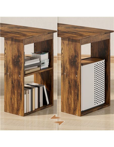 HOMCOM 120cm Computer Desk, Wooden PC Laptop Table with 6-Tier Storage Bookshelves, Home Office Working Study Desk, Writing Work - pic 172650 | FastDaddyshop
