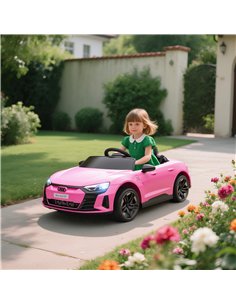 HOMCOM Audi Licensed 12V Kids Electric Ride-On, with Remote Control, Suspension System, Lights, Music, Motor - Pink 2