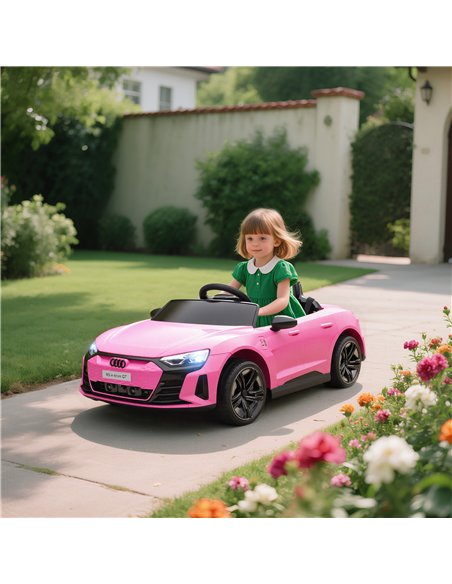 HOMCOM Audi Licensed 12V Kids Electric Ride-On, with Remote Control, Suspension System, Lights, Music, Motor - Pink - pic 172681 | FastDaddyshop