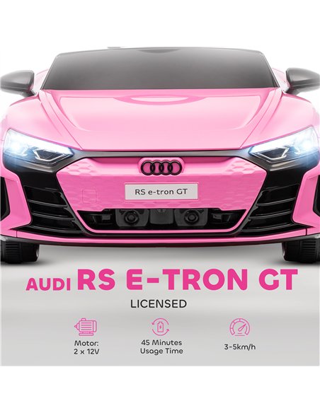 HOMCOM Audi Licensed 12V Kids Electric Ride-On, with Remote Control, Suspension System, Lights, Music, Motor - Pink - pic 172683 | FastDaddyshop