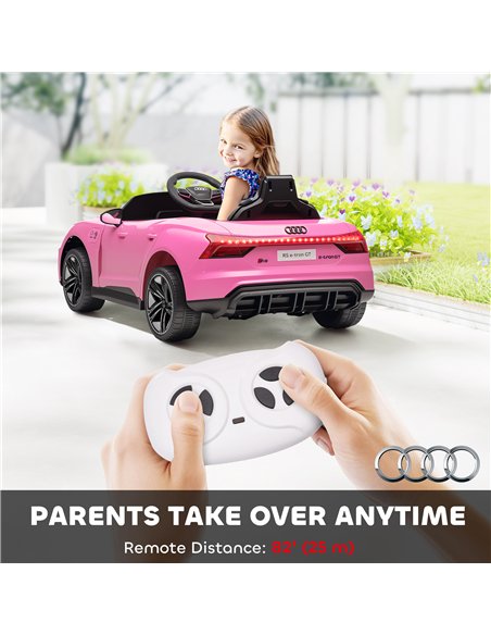 HOMCOM Audi Licensed 12V Kids Electric Ride-On, with Remote Control, Suspension System, Lights, Music, Motor - Pink - pic 172684 | FastDaddyshop
