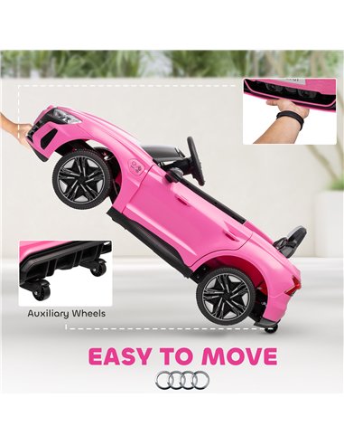 HOMCOM Audi Licensed 12V Kids Electric Ride-On, with Remote Control, Suspension System, Lights, Music, Motor - Pink
