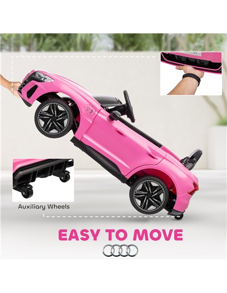 HOMCOM Audi Licensed 12V Kids Electric Ride-On, with Remote Control, Suspension System, Lights, Music, Motor - Pink - pic 172685 | FastDaddyshop